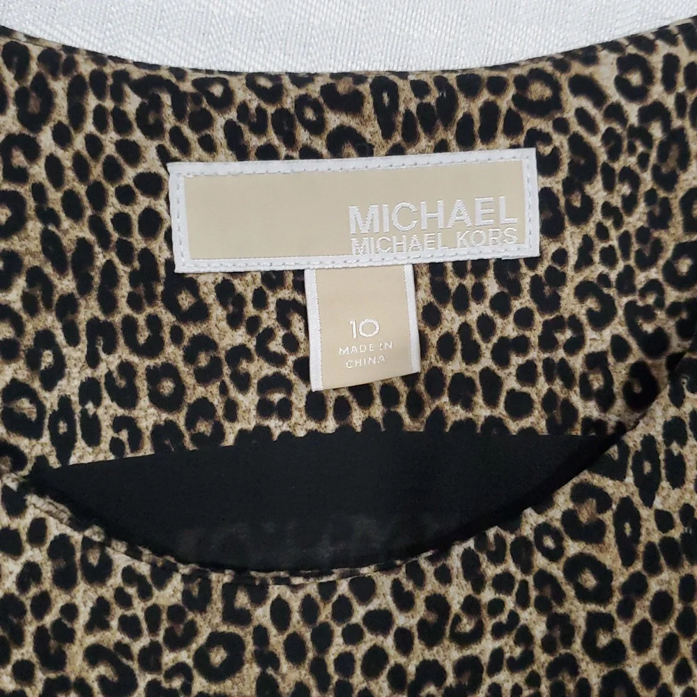 Micheal Michael Kors Mob Wife Elegant leopard print Crop Jumpsuit Sz 10